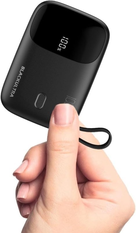 Carregador Portátil 10000mAh com Display LED, Mini Power Bank