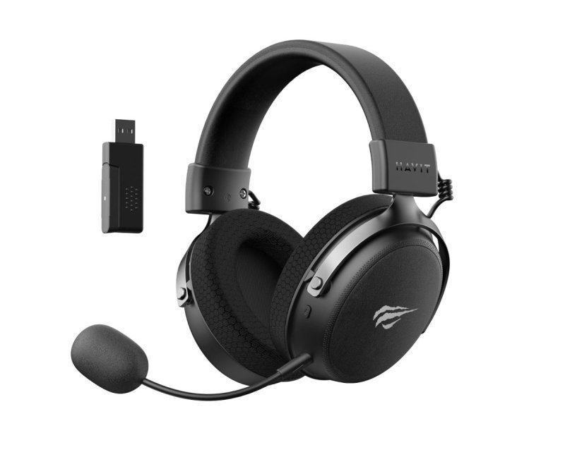 Fone de Ouvido Headset Havit H2015 Pro Black, 5 Modos de Conexão, 2.4GHz, Bluetooth, Cabo USB e 3,5mm