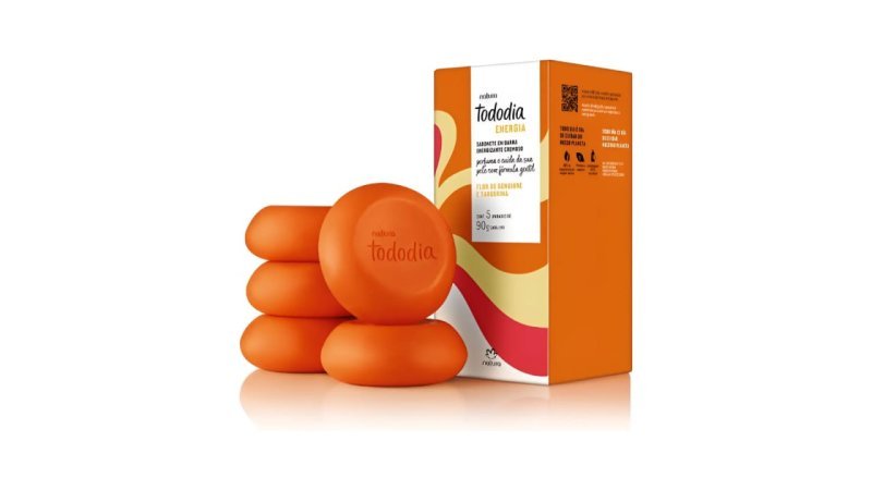 Kit 05 un. Natura Tododia Sabonetes em Barra Flor De Gengibre E Tangerina