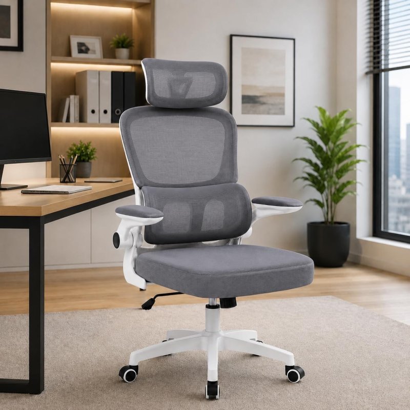 Cadeira de Escritório Suporte Lombar Ergonômico Malha Respirável Mesh