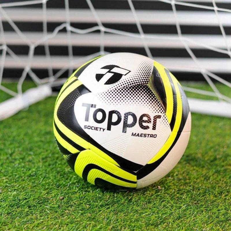 Bola Futebol Topper Society Grama Sintética Slick Maestro Amarelo