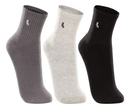Kit 3 Pares Meias Esportivas Cano Médio Lupo Masculino