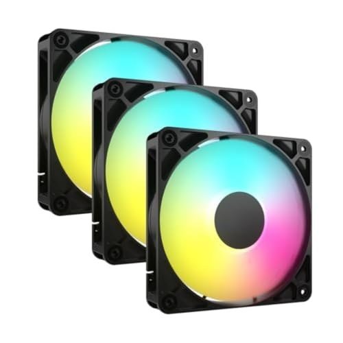 Ventoinhas RS120 ARGB PWM de 120 mm Pacote triplo Preto