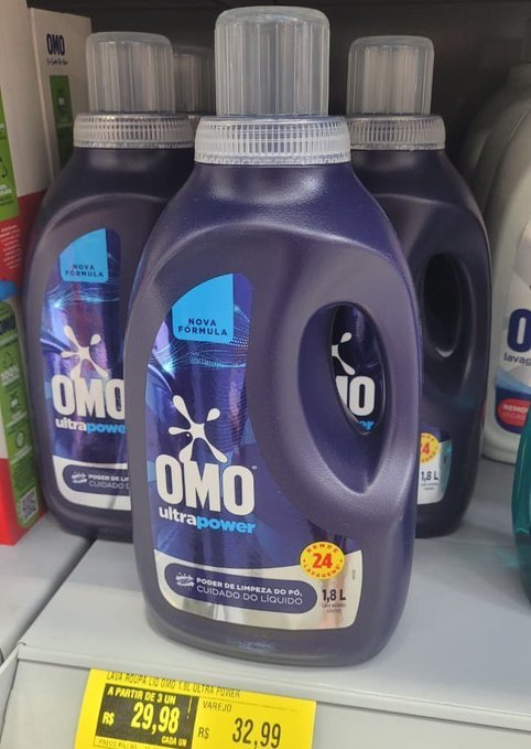SABÃO QUERIDINHO DO DURO PREMIUM PLUS - Omo Lava-roupas líquido Ultra Power 1,8L