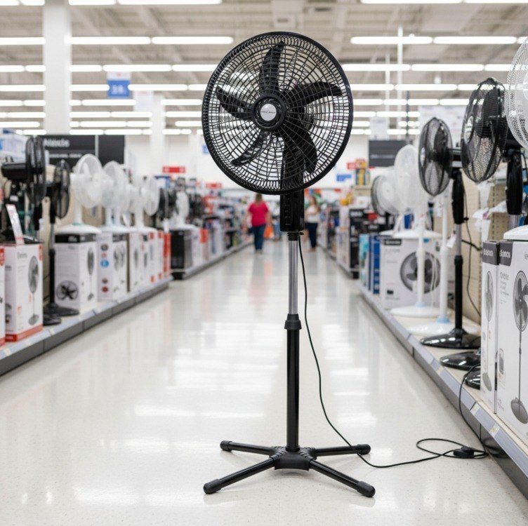 HEPTA WORLD Ventilador de Coluna, Resfriamento, Silencioso, Design Slim para Casa Escritório (PRETO, 110V, 101)