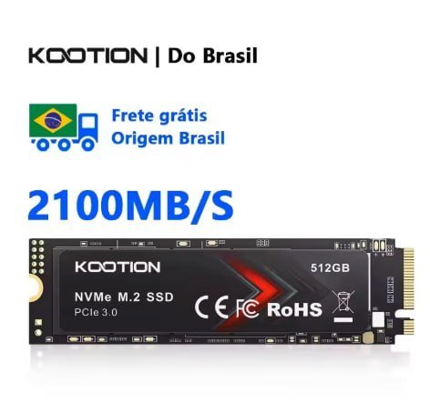 Kootion X15 Lite Gen 3 NVMe 512GB - 2100MB/s - 5 Anos Garantia