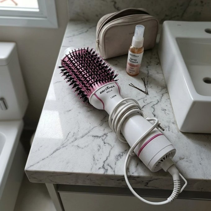 Escova Secadora Rosa Britânia com Frete Grátis