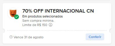 Cupons Mercado Livre - Produtos internacionais