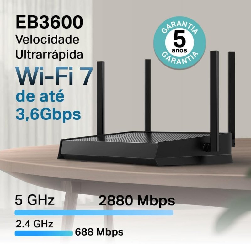 TP-Link EB3600 Wi-Fi 7 BE3600 - 5 Portas Gigabit