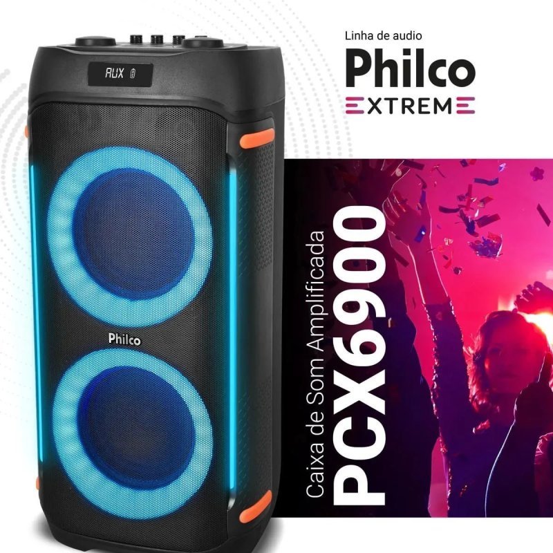 Philco Extreme 1200W - Connection TWS - 2 Microfones - Preto