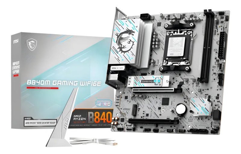 Placa Mãe Msi B840m Gaming Wifi6e Am5 2xddr5 Amd B840 Matx Cor Branco