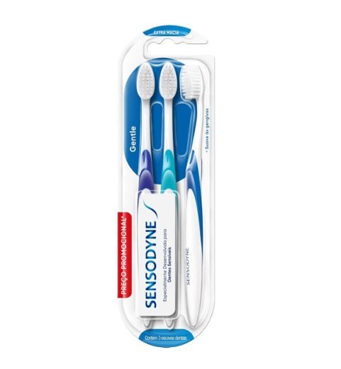 03 un. Escova de Dente Sensodyne Extra Macia + Frete Grátis