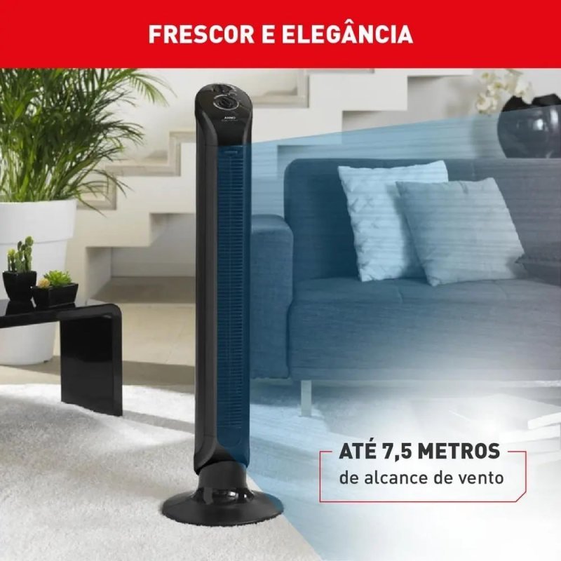 Ventilador Torre Arno Eole Infinite Preto 127V