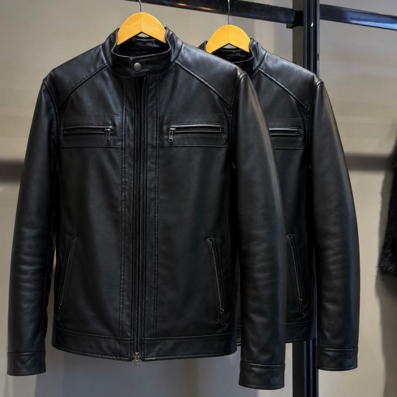 Jaqueta De Couro Masculina Slim Forrada Sem Capuz + Frete Grátis