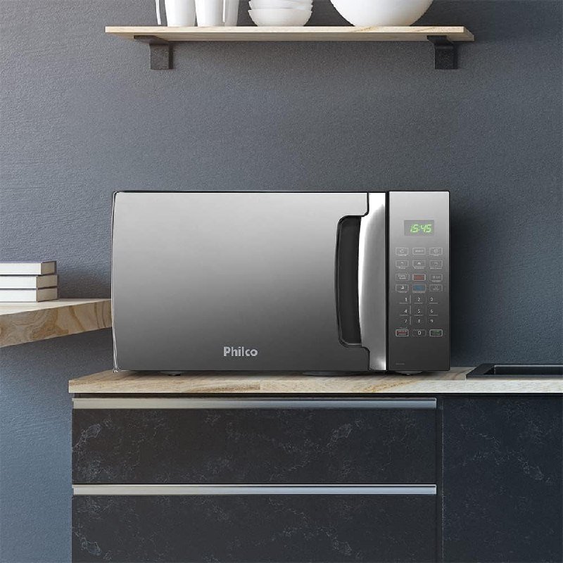 Philco PMO30EP 28 Litros Preto - Porta Espelhada 1400W