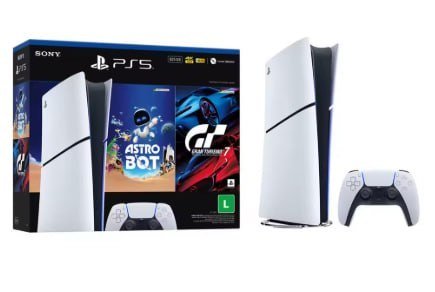 PlayStation 5 Edição Digital 825GB 1 Controle Branco Sony com 2 Jogos