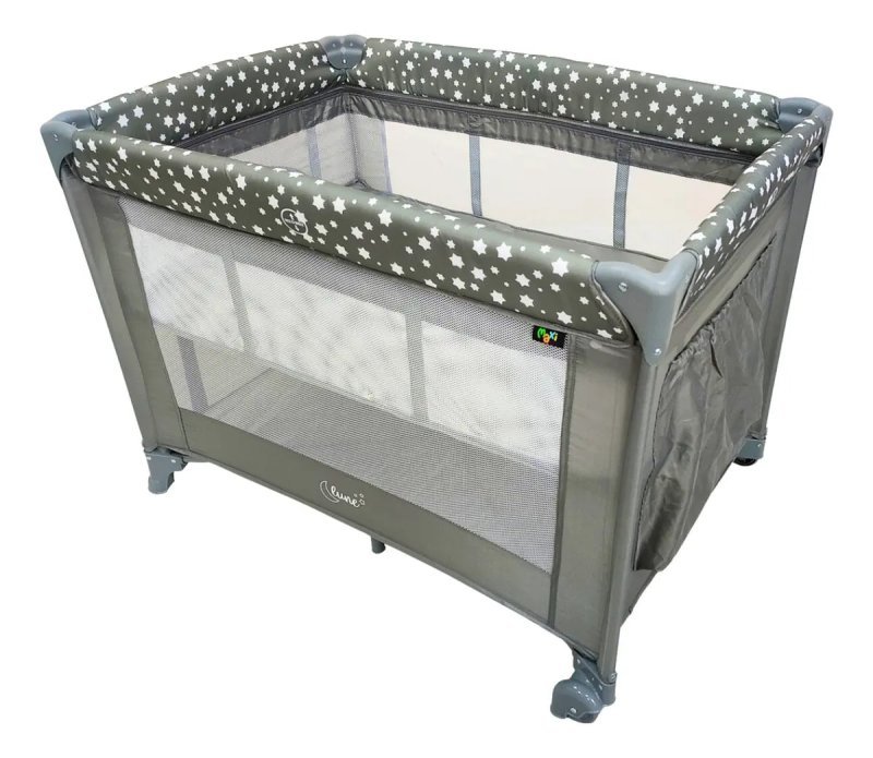 Berço Portátil Infantil Cercado Lune Maxi Baby – Cinza