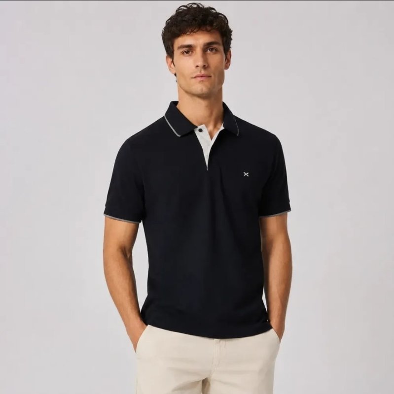 Camisa Gola Polo Hering Básica Masculina Piquet Com Bordado
