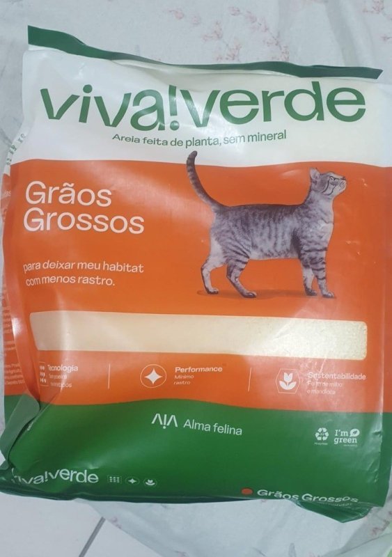 Viva Verde Areia Higiênica Biodegradável para Gatos Grãos Grossos 4kg