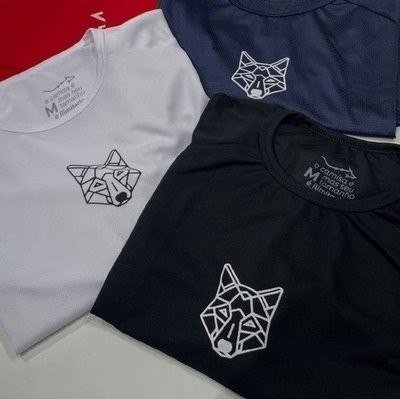 Kit 3 Camisetas Masculina Dry Alpha Lobo Geométrico