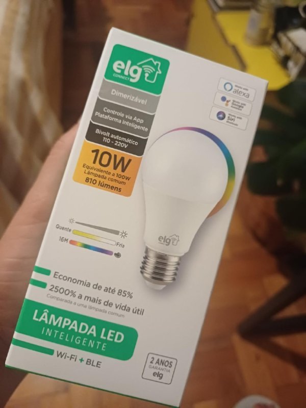 Lâmpada Inteligente ELG, 10W, compatível com Alexa