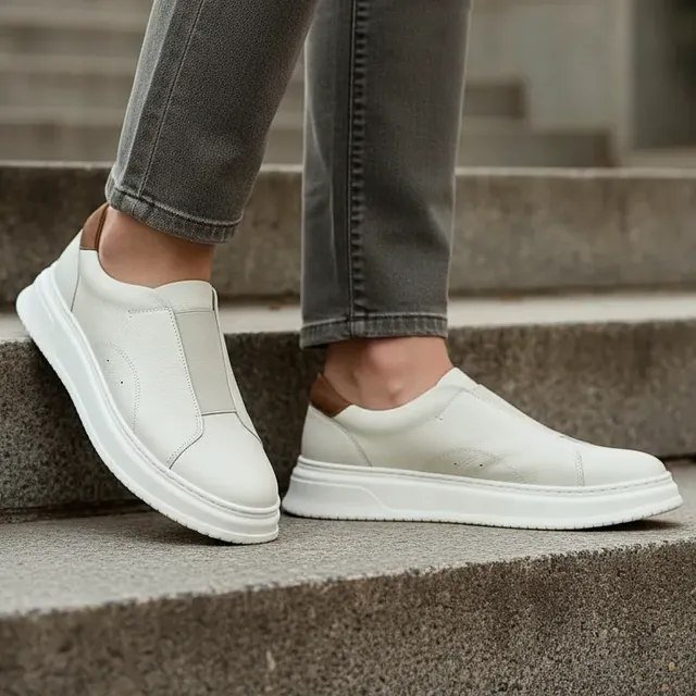 Tênis Slip On Masculino Couro Legítimo Luxo Casual (38 a 43)