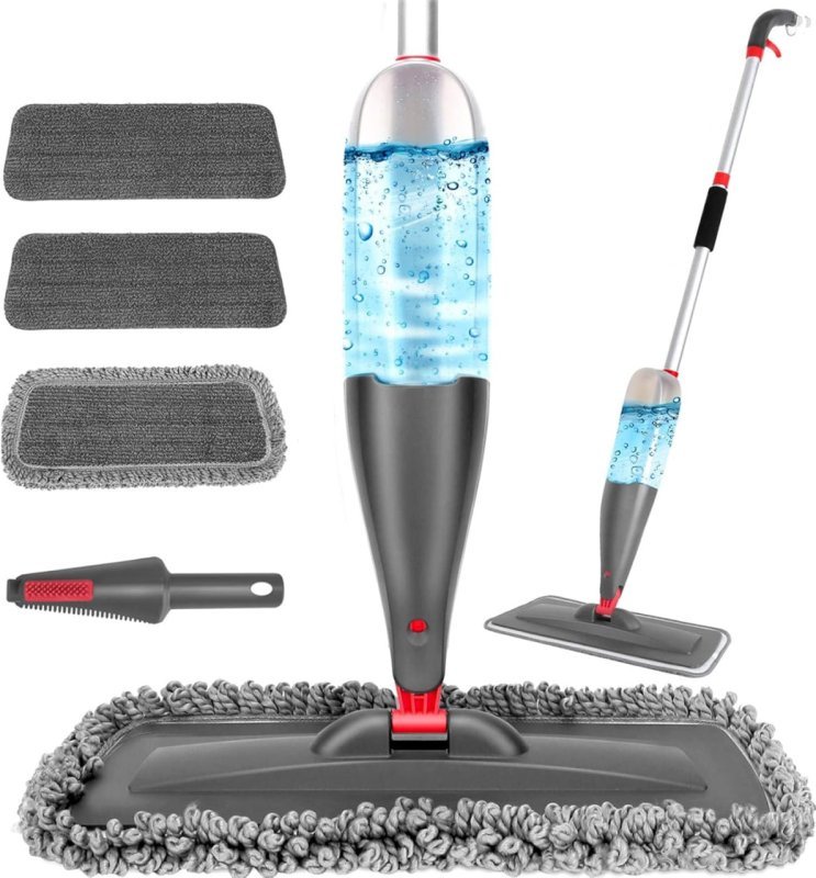 Mop Spray 800ml – Esfregão com Spray + 3 Refis de Microfibra