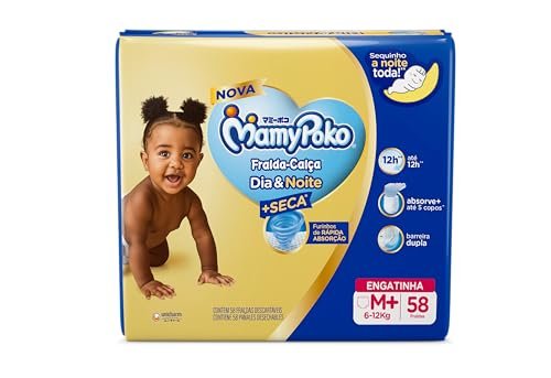 MamyPoko Fralda-Calça Dia&Noite M 58 Unidades