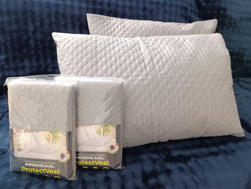 Kit 4 Capas Protetoras Travesseiro Matelado Impermeável Antialérgico