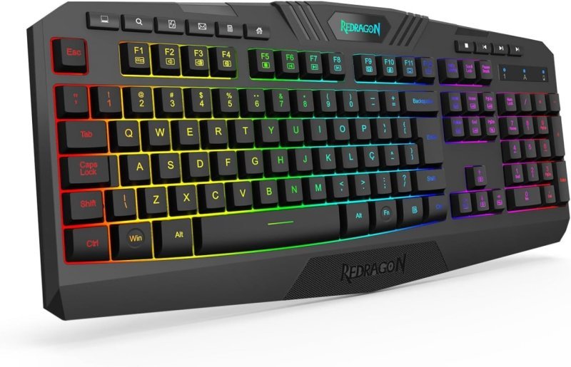Teclado Sem Fio Pro Gamer Sério Redragon Harpe Wireless - Teclado Membrana Gamer - Preto