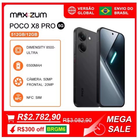 Poco X8 PRO 5G, 512GB/12GB, MediaTek Dimensity 8500-Ultra
