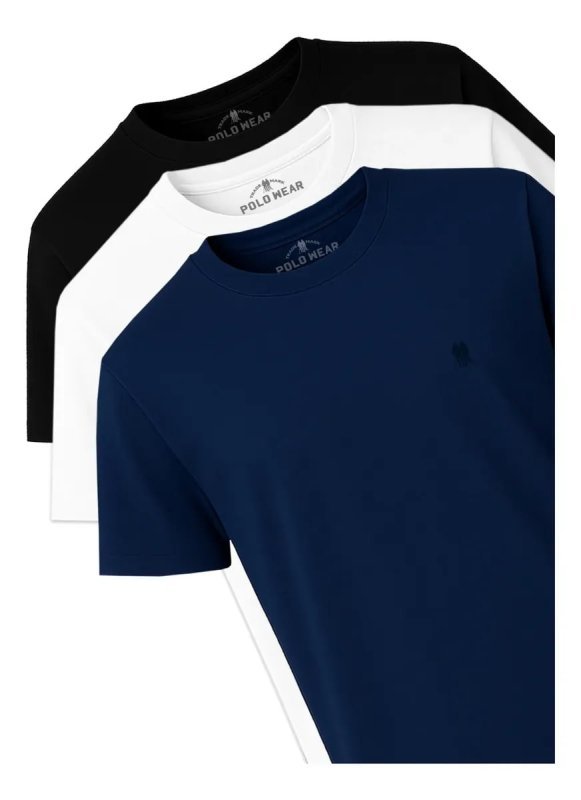 Kit Com 3 Camisetas Polo Wear