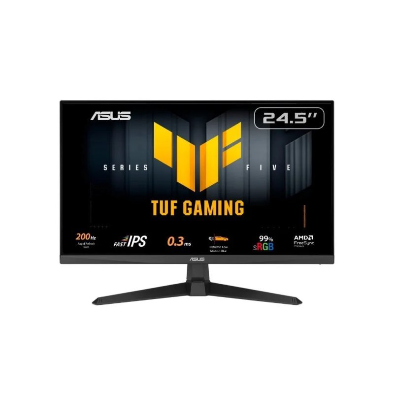 Monitor Gamer ASUS TUF 25" Full HD 200Hz 0.3ms Fast IPS VRR G-Sync Comp FreeSync Premium HDR10 Som Integrado Preto VG259Q5A