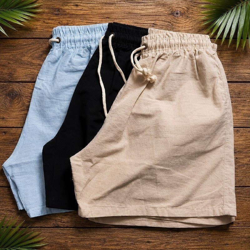 Kit 3 Shorts Masculino Bermuda Linho Verão Envio Imediato (P ao XG)