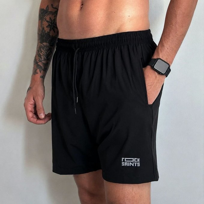 BERMA TOP PRO TREINO - Bermuda Elastic Rock Saints (4 cores)
