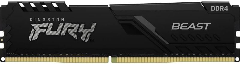 MEMÓRIA KINGSTON FURY BEAST DIMM DDR4 8GB 3200 MHZ KF432C16BB/8 1,35V 1Rx* 288 pinos Desktop Gamer