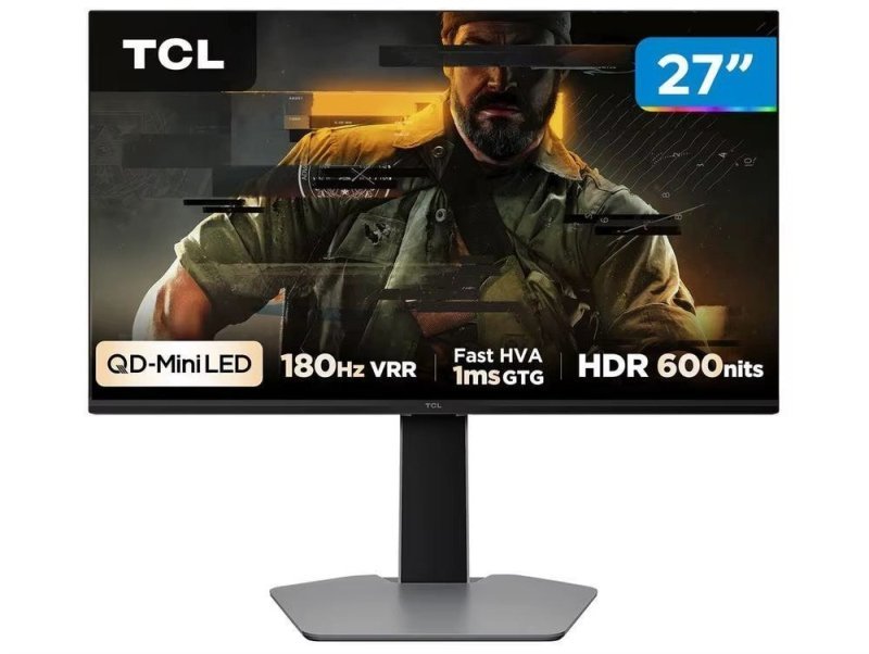 27" Monitor Gamer Tcl 27 Polegadas Qled Mini Led Qhd G64 180Hz 1ms (GtG) Freesync Hdr 600 nits 27G64