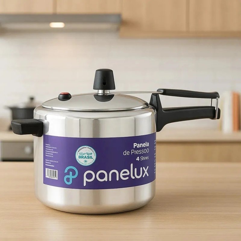 Panela de Pressão 4,5L Panelux Classic Alumínio Polido Inmetro Alça Ergonômica + Frete Grátis