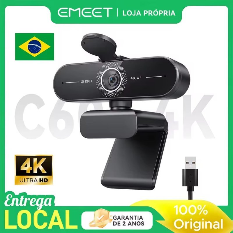 Webcam Emeet C60e 4k 30Fps Uhd 8mp