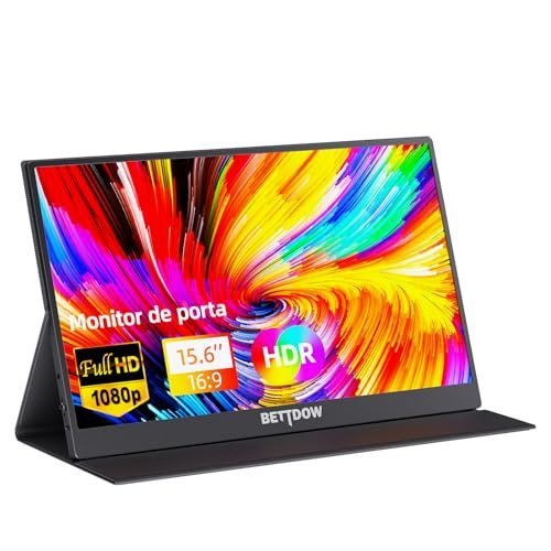 Bettdow Monitor Portatil 15,6'', FHD 1080P