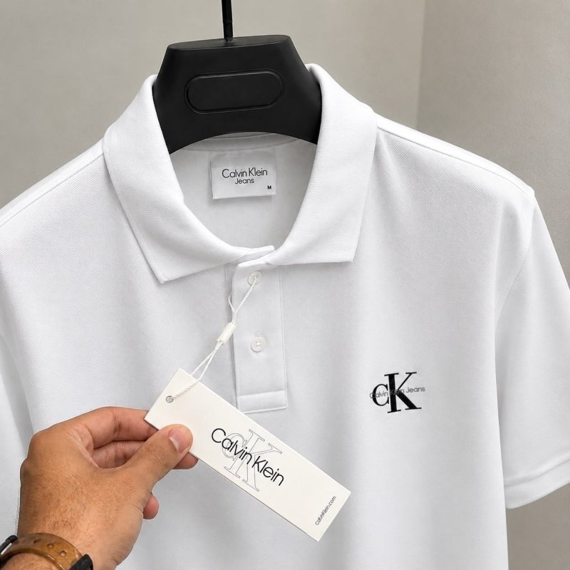 Polo Calvin Klein Jeans Piquet Regular Light Re Issue Branca (P ao XGG)