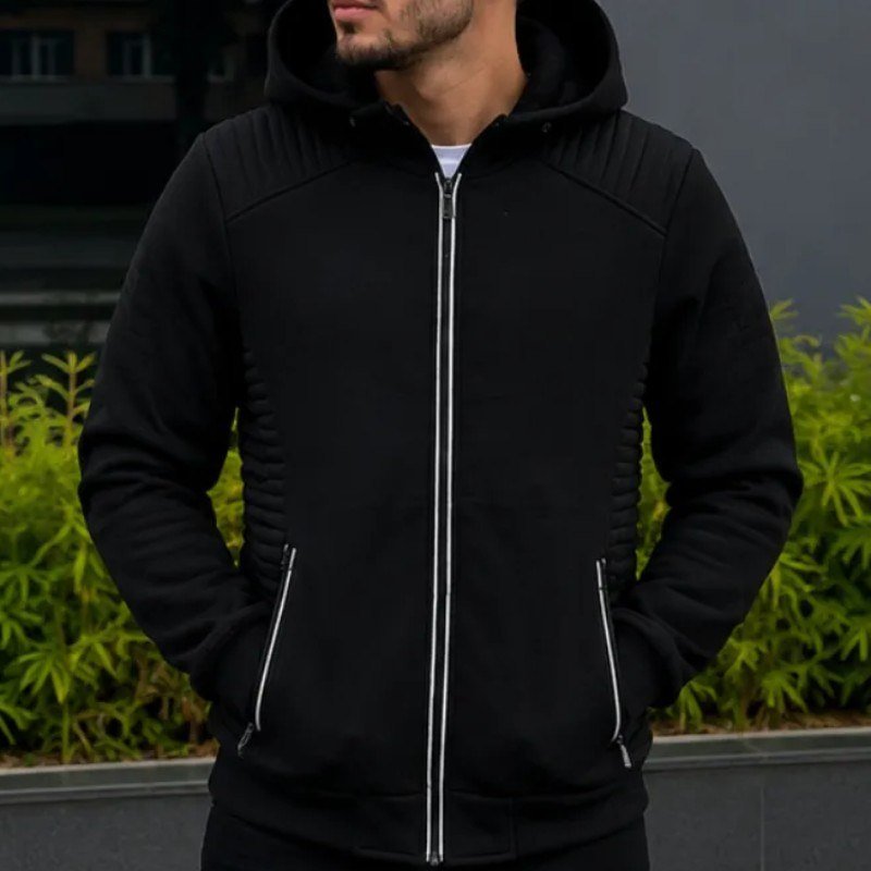 Jaqueta Casaco Masculina Forrada Pelinhos Frio Inverno Luxo Preto (P ao G)