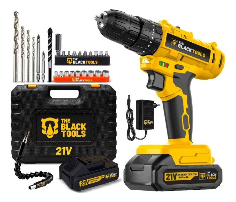 Parafusadeira Furadeira De Impacto A Bateria 21V 3/8” Bivolt