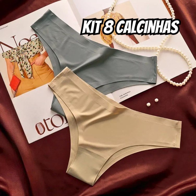 Kit 8 Calcinhas Tanga Sem Costura (P ao GG)