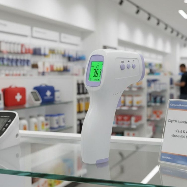 Termômetro Infravermelho Sem Contato Digital Medição Rápida Alta Precisão Display Lcd Memória Alarme Sensor Davely