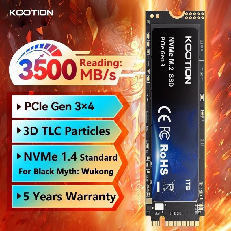 1TB - SSD NVME Kootion 3500mbps