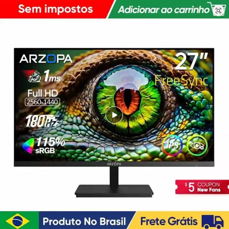 Monitor Arzopa Gamer QUAD HD