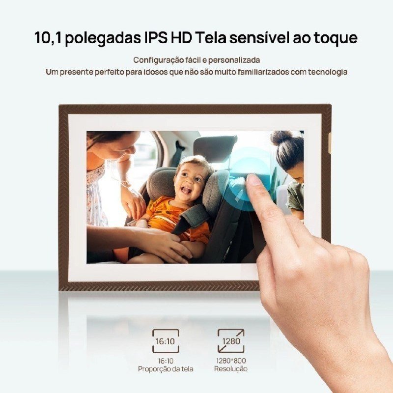 ARZOPA Quadro Digital Tela Touch 10,1" IPS HD, com 32GB de memória embutida