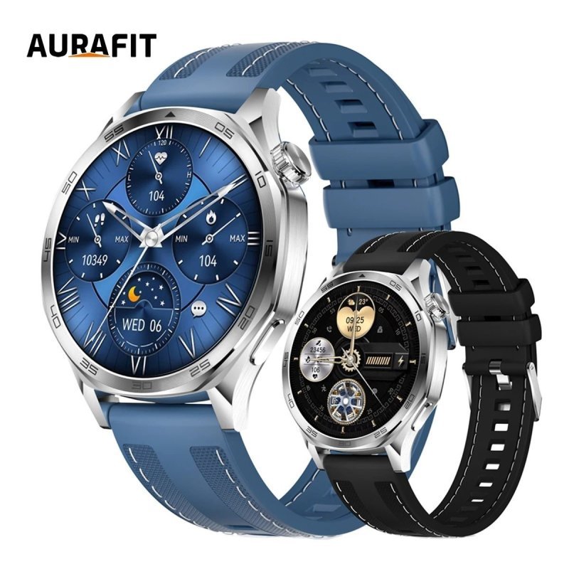 Smartwatch AuraFit AM29, tela Amoled 1,43", certificação IP68, suporte ao Strava