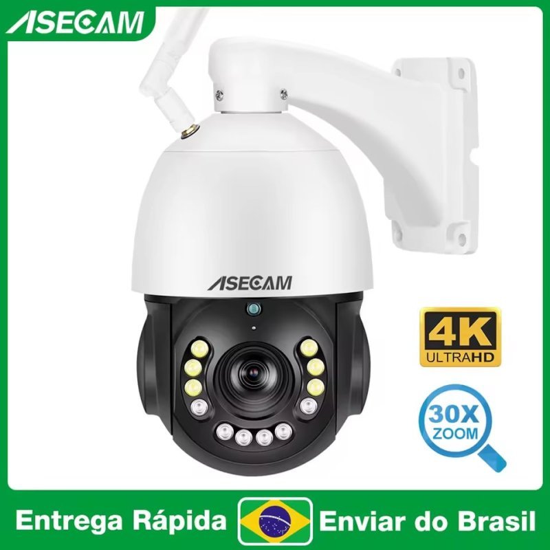 Câmera IP PTZ 4K 8MP Wi-Fi/PoE